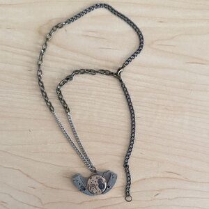Silver and Black Pendant Necklace